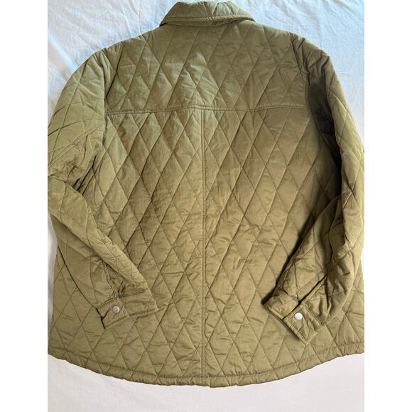 LEVIS Quilted Shacket Jacket Military Olive Womens Size MEDIUM - Picture 8 of 13
